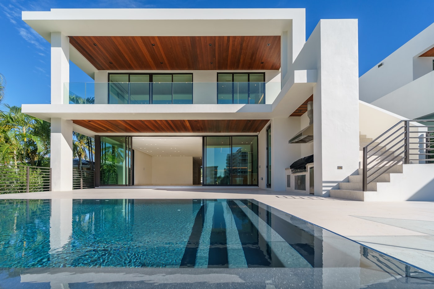 Contemporary home with floor-to-ceiling glass